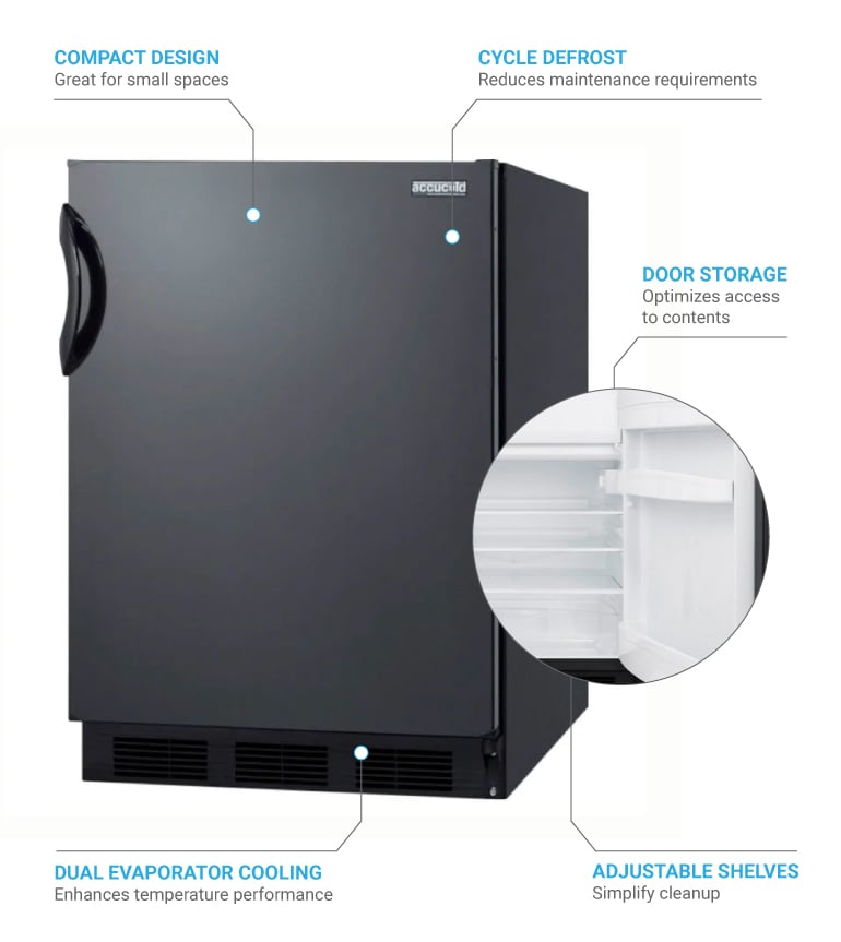 Accucold Ct66bk Undercounter Medical Refrigerator Freezer Dual Temp 115v