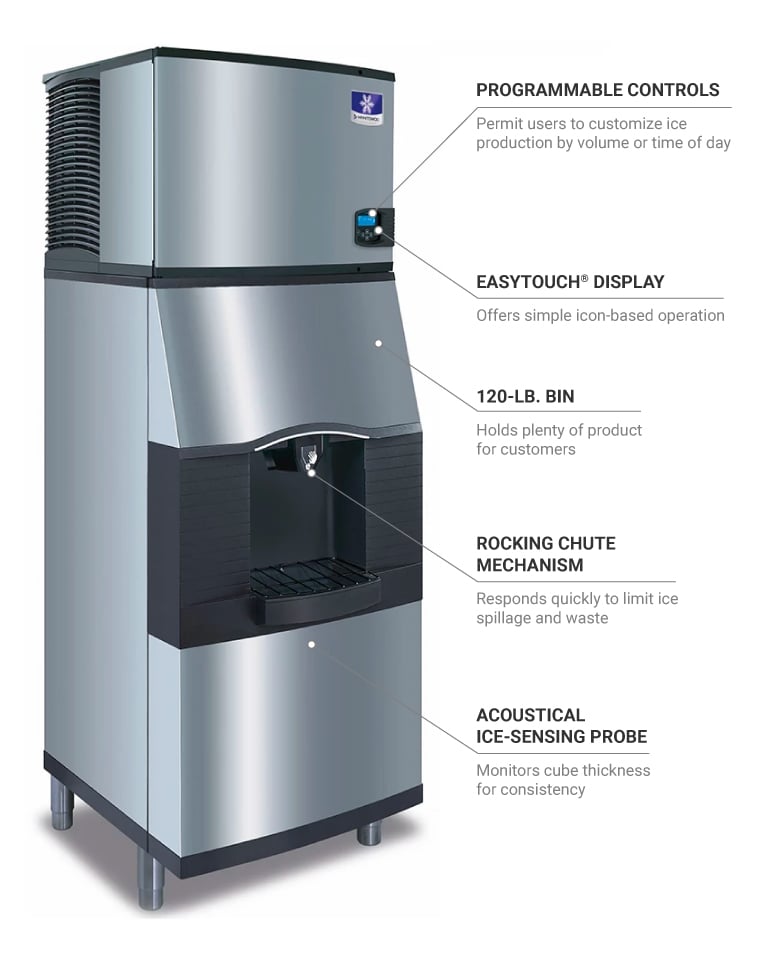 Manitowoc Ice IDT0420A/SPA160 470 lb Full Cube Ice Maker w/ Ice