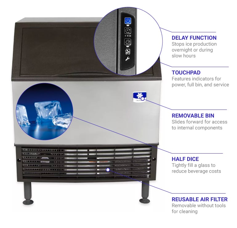 Manitowoc Ice UYF0310A 30"W Half Cube NEO Undercounter Ice Maker 290