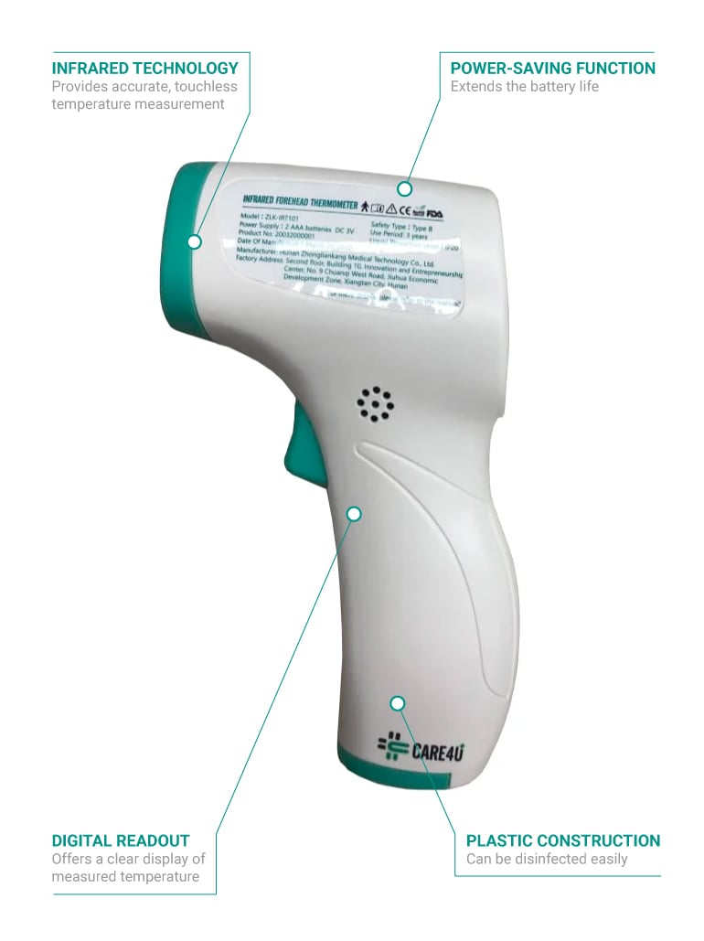 CARE4U C4U Non Contact Infrared Forehead Thermometer Medical Grade