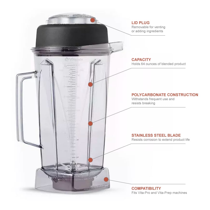 Vitamix Commercial 1195 64 oz Container w/ Blade Assembly & Lid For