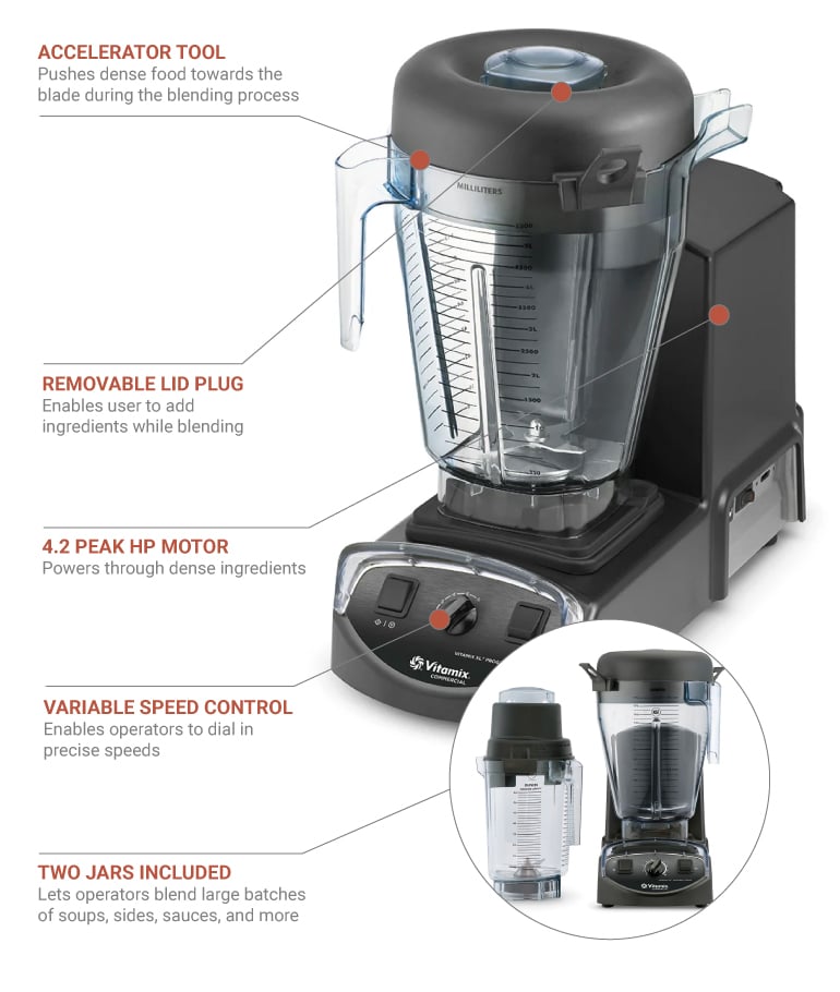 Vitamix Commercial 5201 XL Blender System Countertop Food Blender w