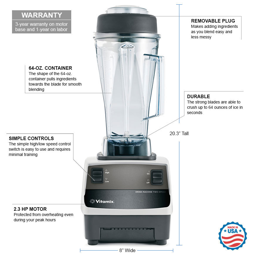 Vitamix Commercial 62828 Drink Machine Countertop Drink Blender w