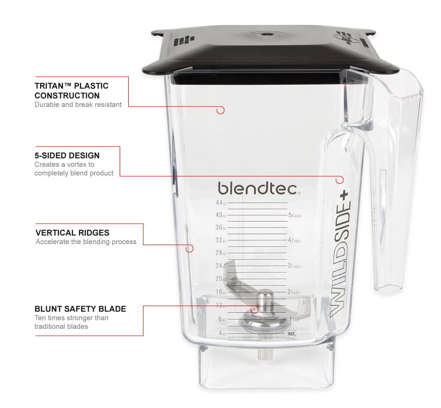 Blendtec WILDSIDEH 3 qt WildSide Jar w/ Hard Lid & Wingtip Blade