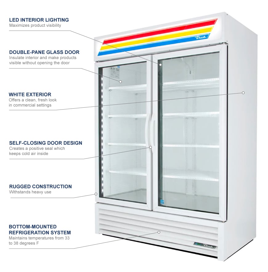 True GDM-49-HC~TSL01 54" Two Section Glass Door Merchandiser, (2) Left