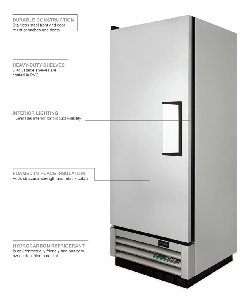 True T-12-HC 25" One Section Reach In Refrigerator, (1) Left Hinge