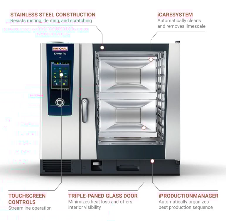 Rational CE1ERRA.0000221 Full Size Combi Oven - Boilerless, 208-240v/3ph