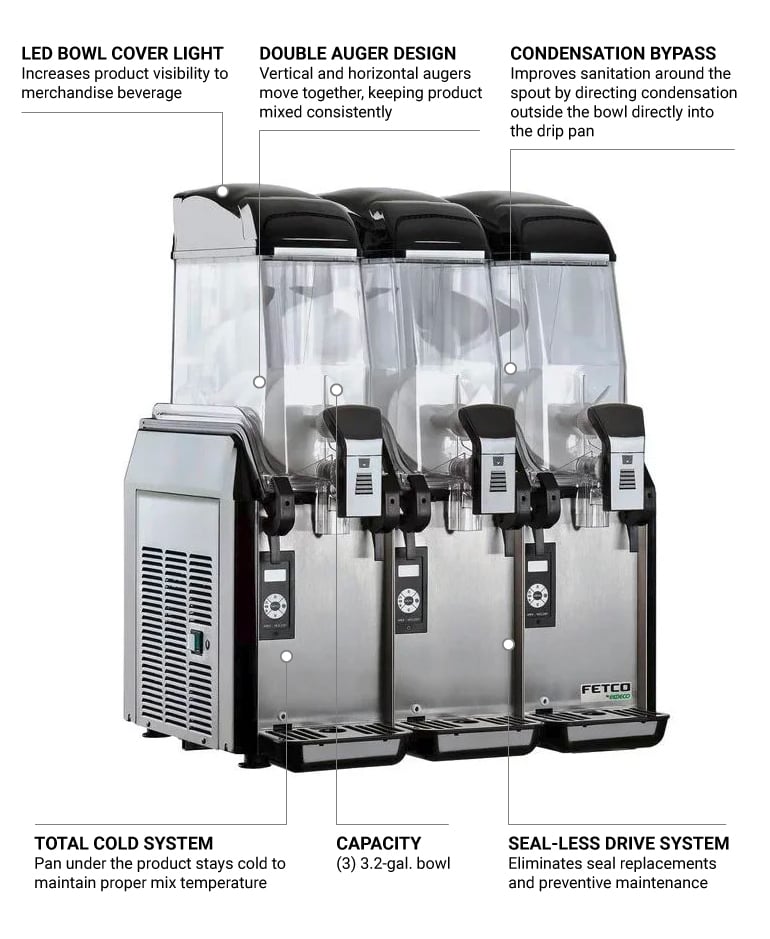 Fetco Pel 0301 Frozen Drink Machine W 3 3 1 5 Gal Bowls 24 1 2 W 115v
