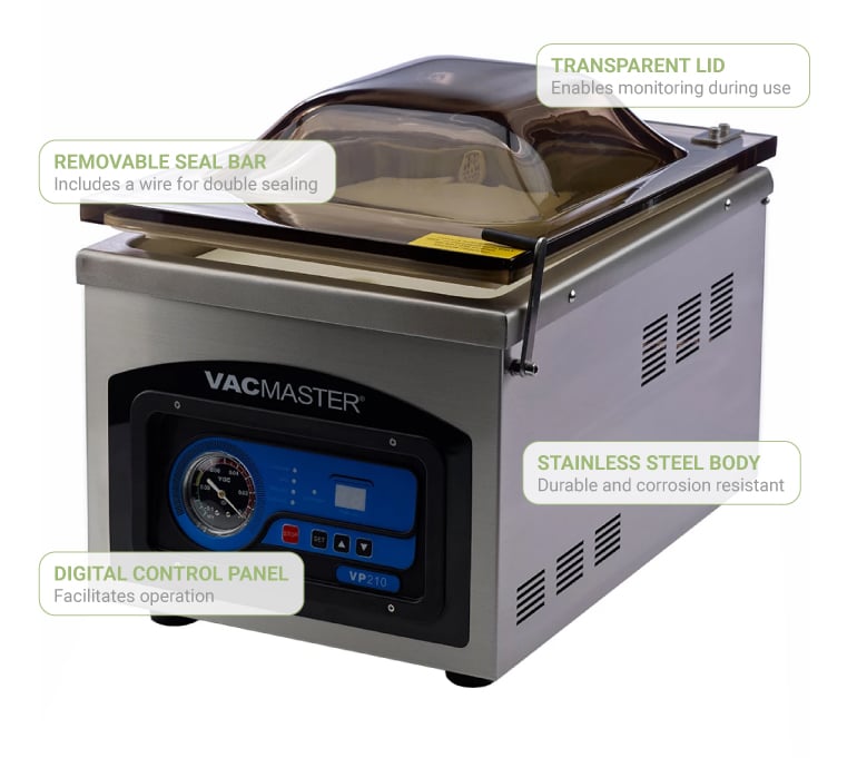 VacMaster VP210 Chamber Vacuum Sealer w/ 10" Seal Bar, 110v