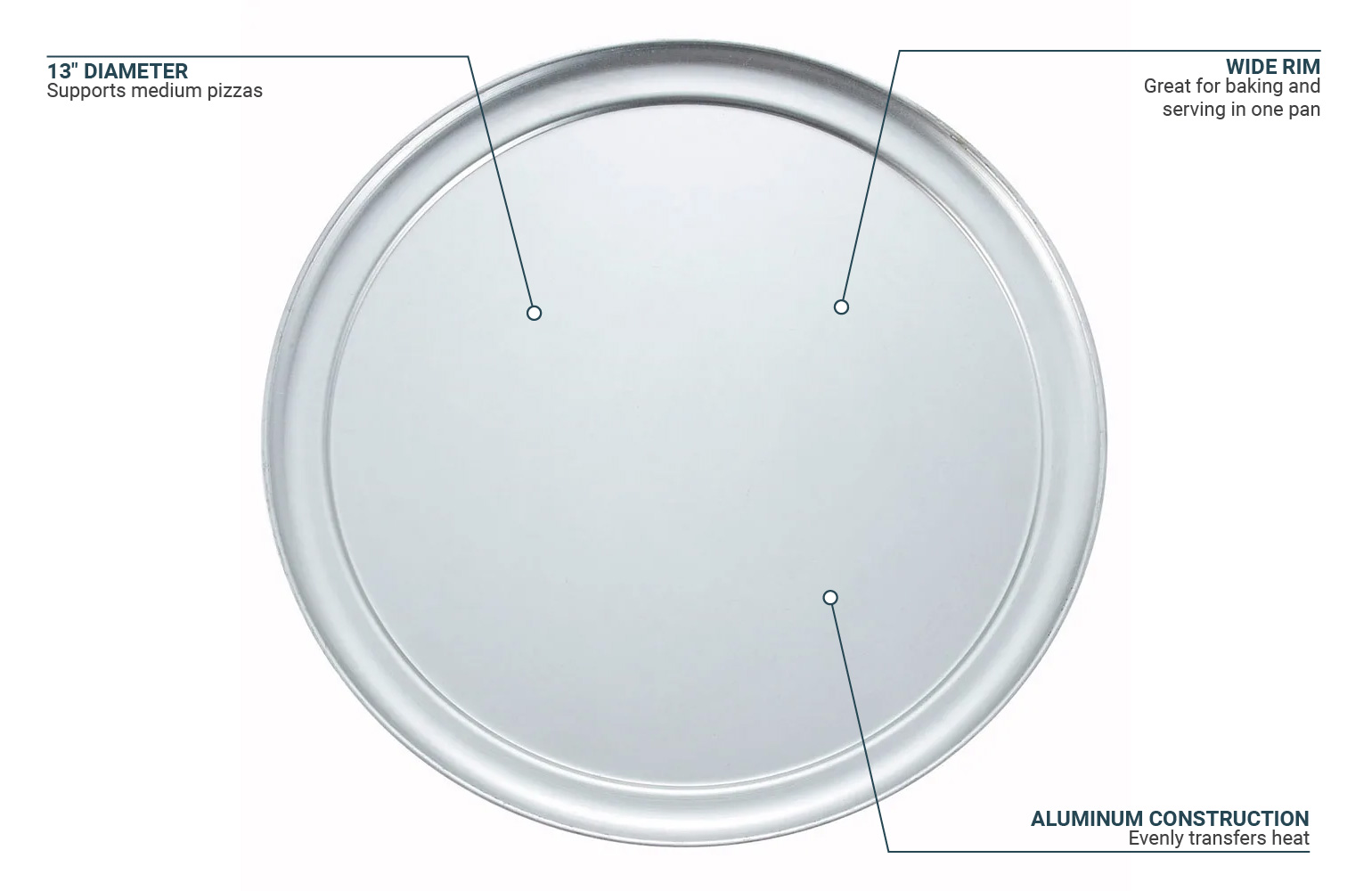 Choice 13 Aluminum Wide Rim Pizza Pan