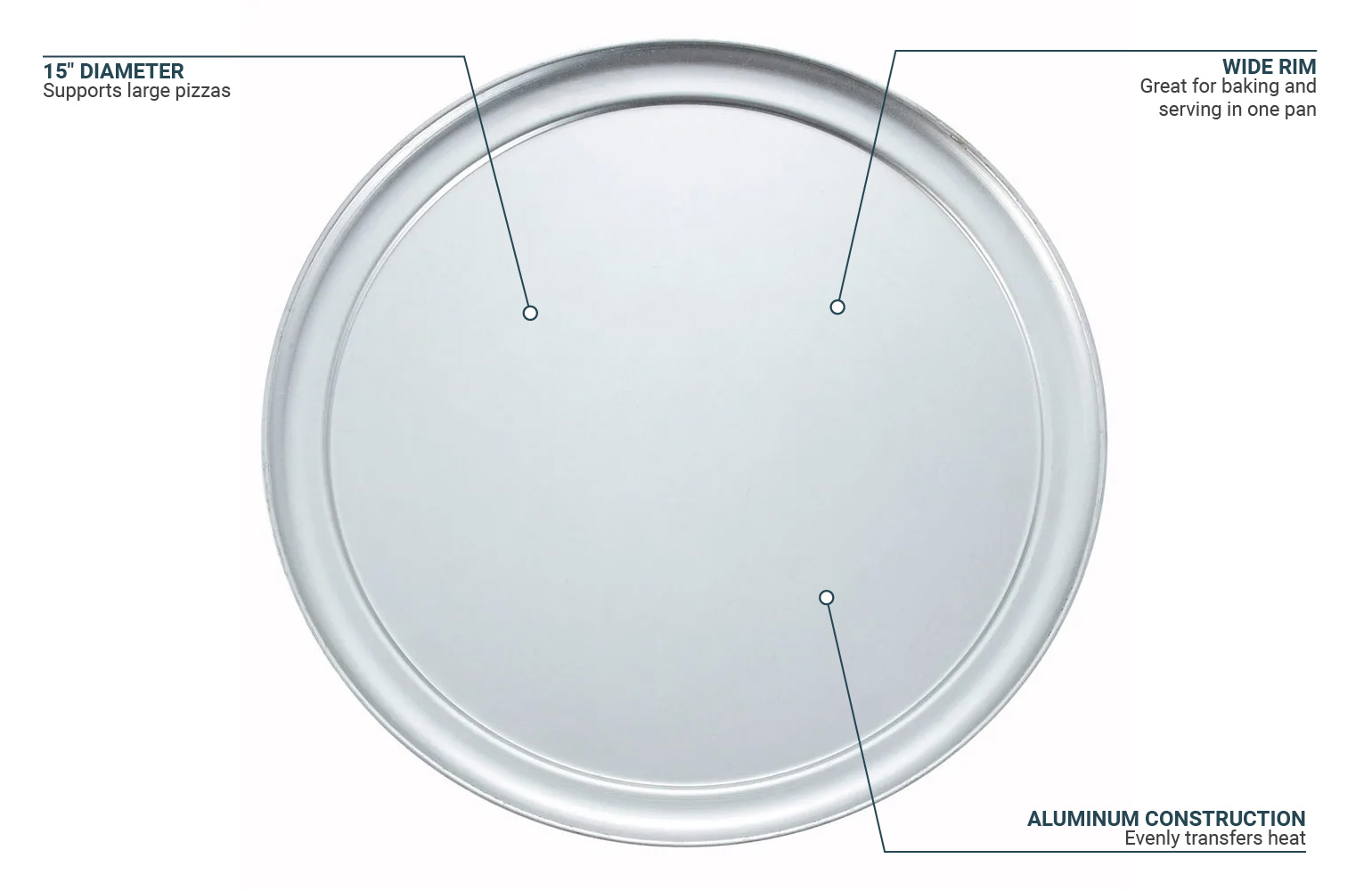 Winco APZT-18, 18-Inch Diameter, Wide-Rimmed Aluminum Pizza Pan