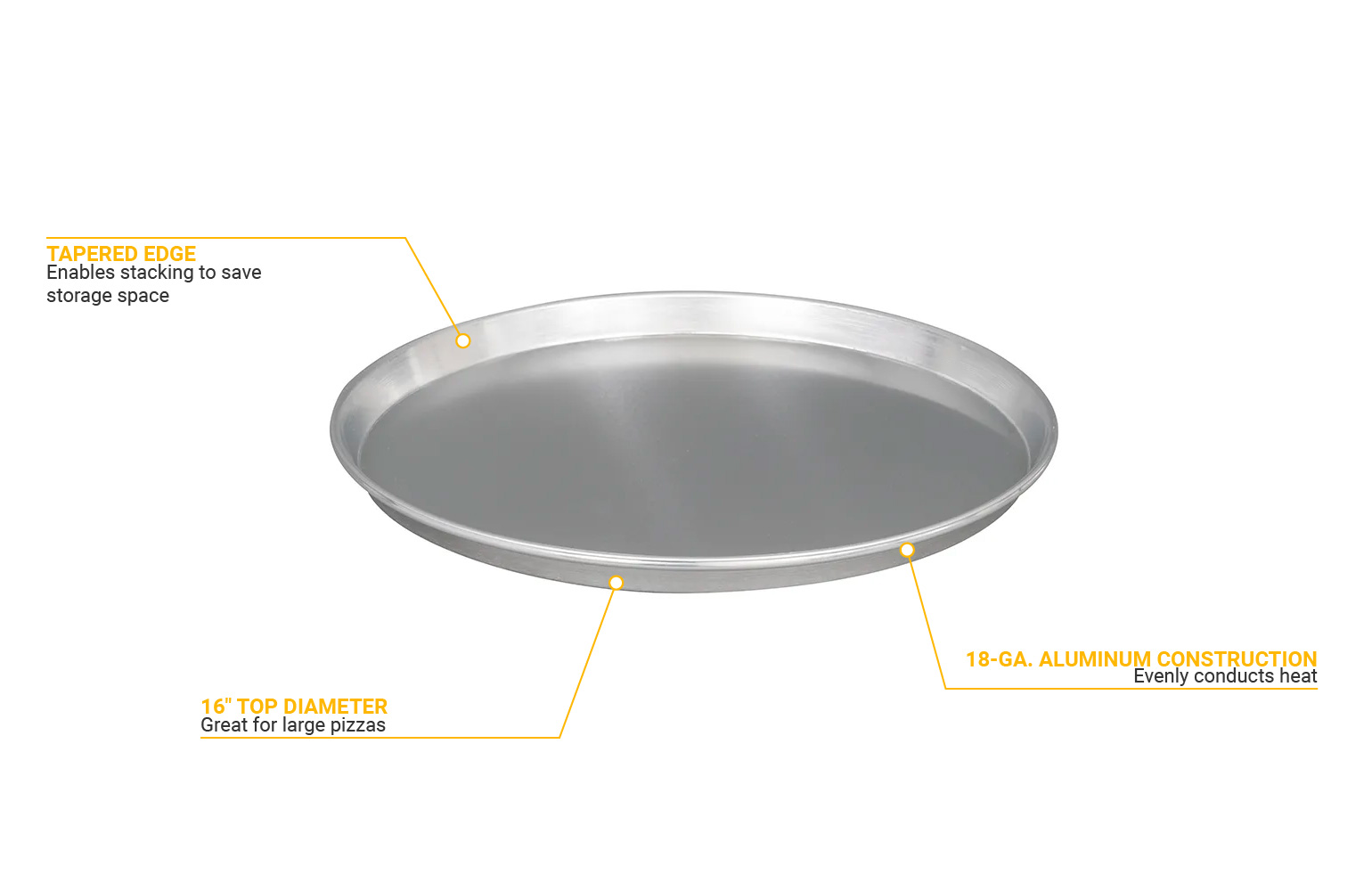 American Metalcraft - TP18 - 18 in Wide Rim Aluminum Pizza Pan