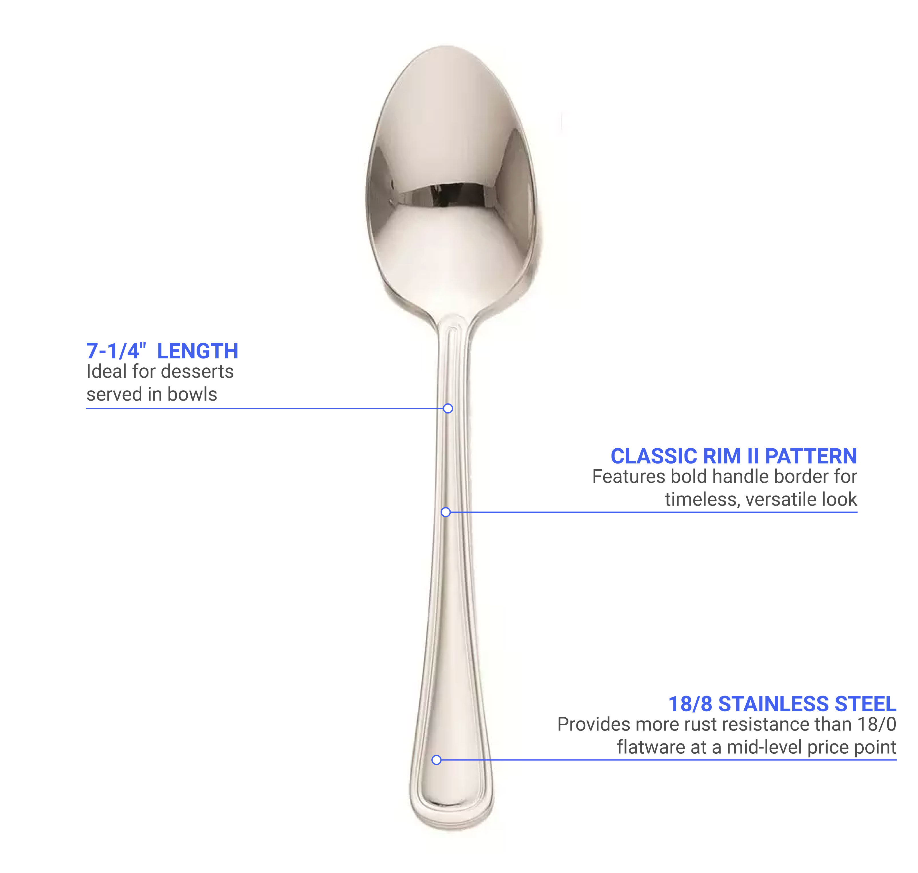 Oneida New Rim II 18/0 Stainless Steel Tablespoon/Serving Spoons