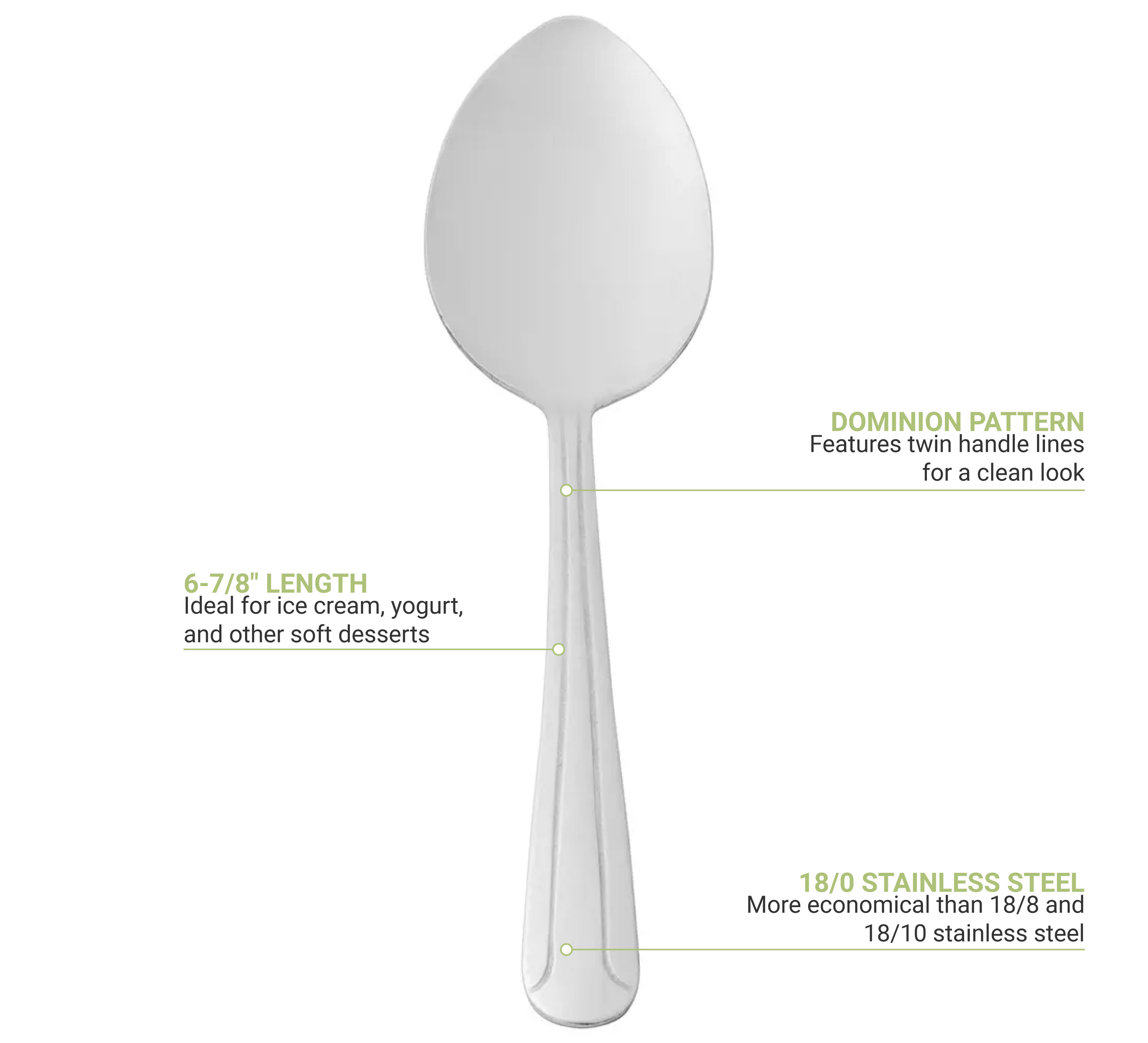 Libbey 657 002 6 7 8 Dessert Spoon With 18 0 Stainless Grade Dominion