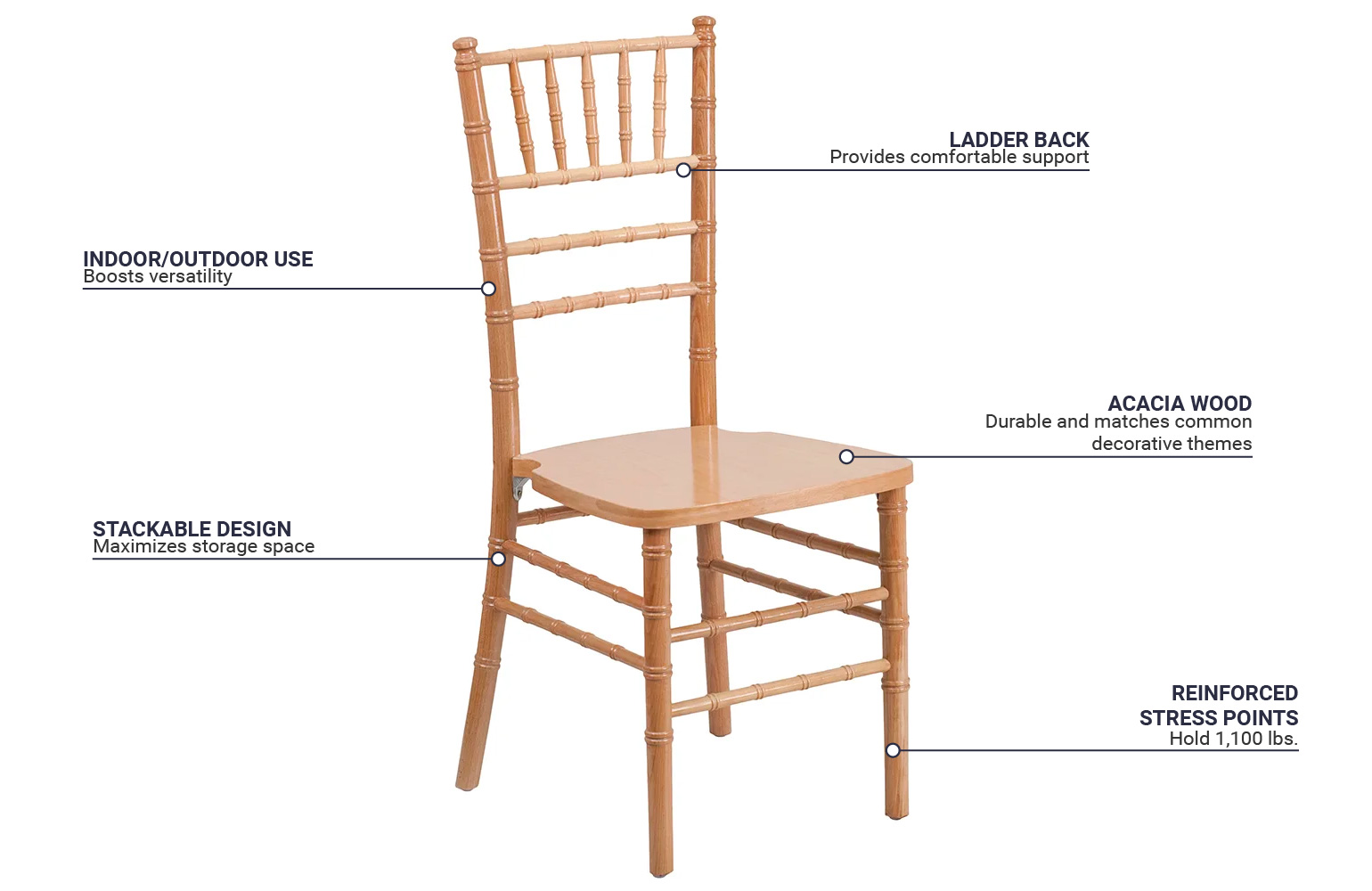 Flash Furniture XSNATURAL Features