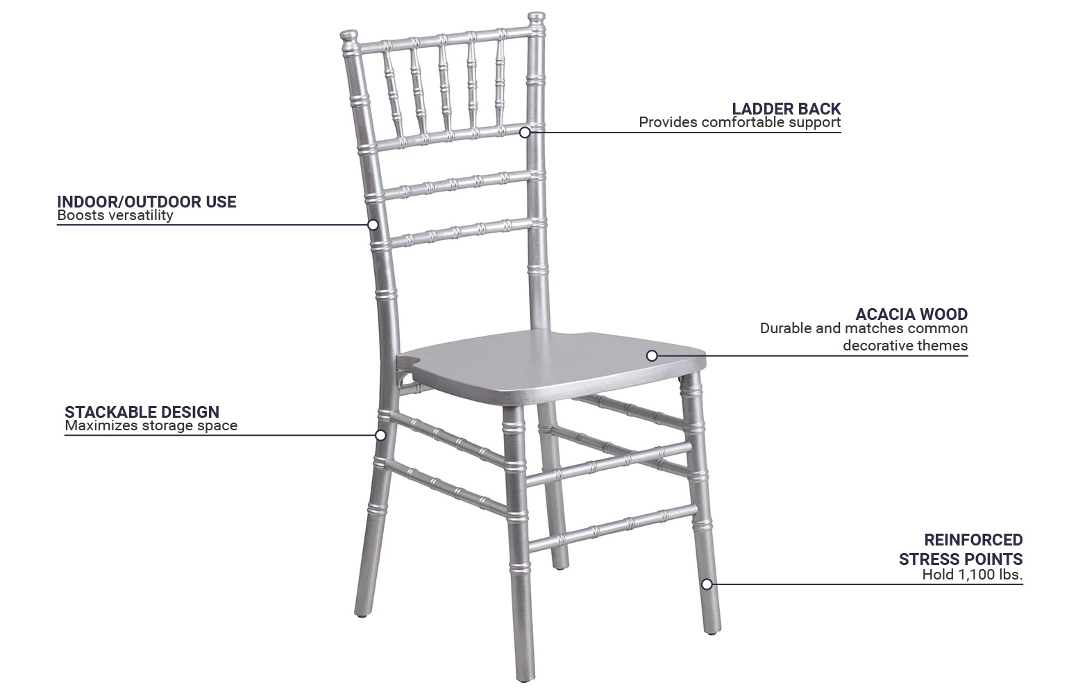 Flash Furniture XSSILVER Features